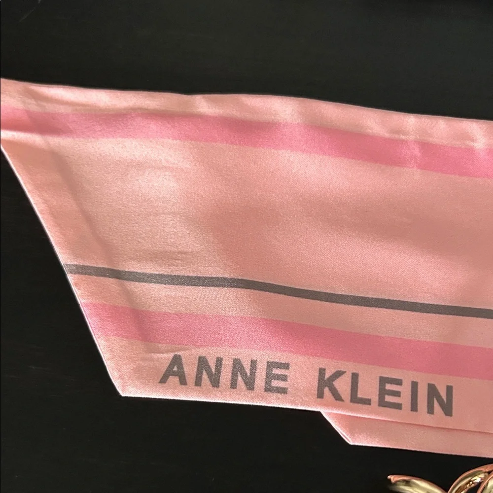 Anne Klein Pink and Gray Silk Scarf - Picture 4 of 7
